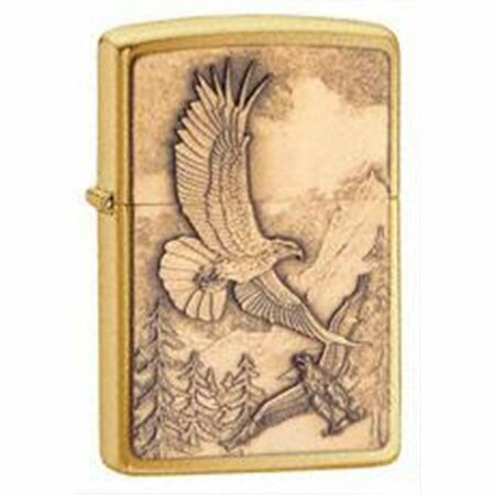 ZIPPO Windproof Where Eagles Dare Emblem Lighter in Brushed Brass 20854